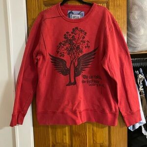GAP Red Crewneck Sweatshirt with Black Graphic